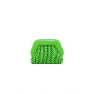 NEW THEMOIRÈ women's gea knitted clutch bag in mantis